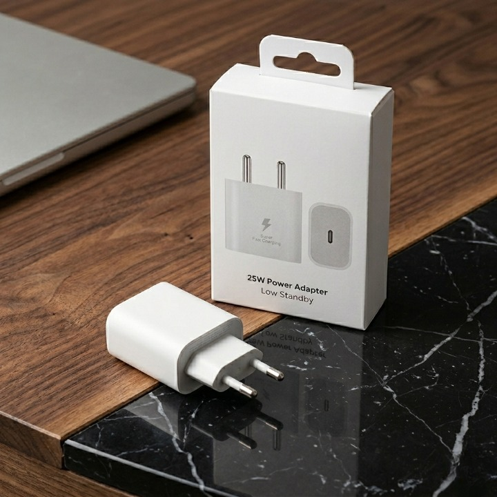 25W USB-C Fast Charging Power Adapter | White Type-C Wall Charger