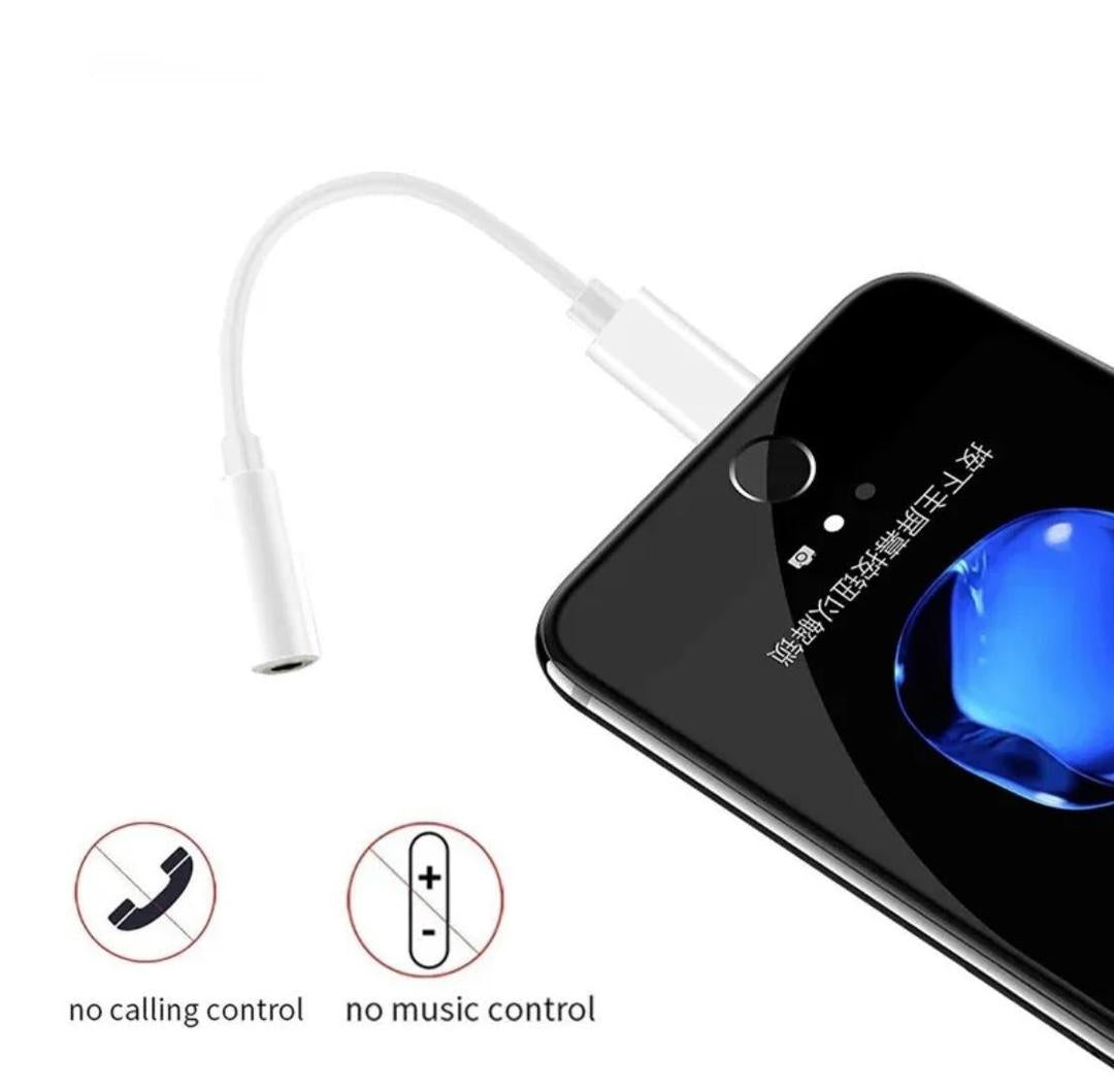 Lightning to 3.5mm Headphone Jack Adapter for iPhone | White Audio Converter