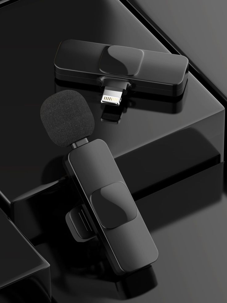 Mini Wireless Microphone for Phone – Plug & Play Recording Mic (Black)