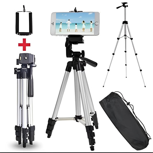3.5 Feet Adjustable Tripod Stand for Mobile & DSLR (Model 3110) with Holder & Bag – Portable Vlogging Stand