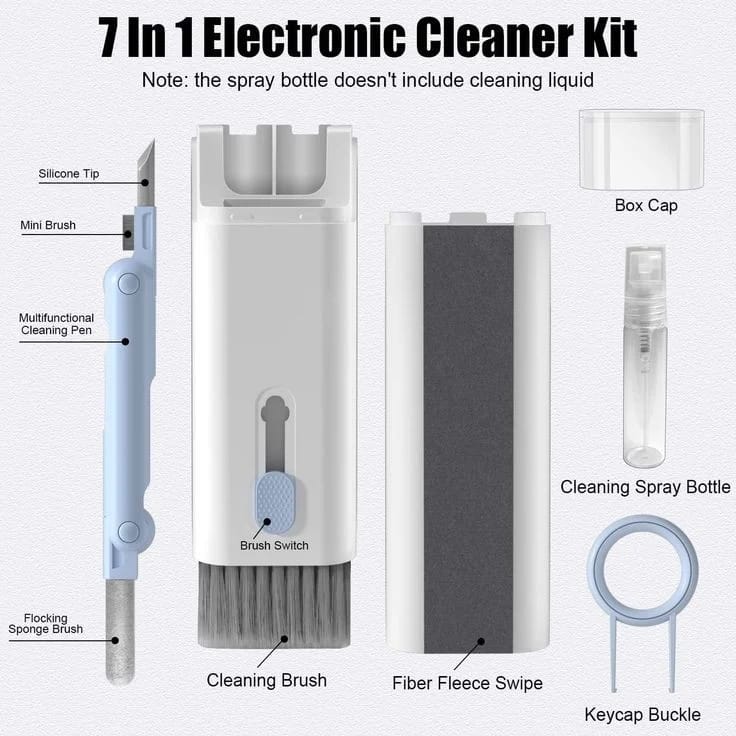7-in-1 Keyboard Cleaning Kit | Multi-Function Earphone Cleaning Pen & Keycap Puller Tool Set