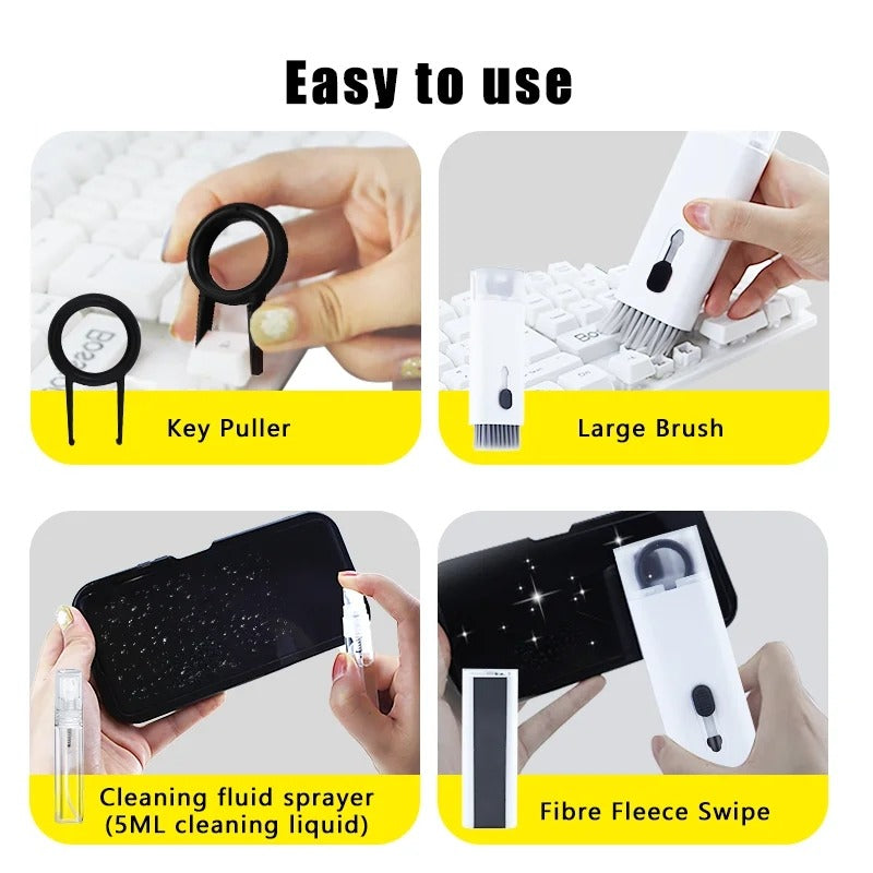7-in-1 Keyboard Cleaning Kit | Multi-Function Earphone Cleaning Pen & Keycap Puller Tool Set