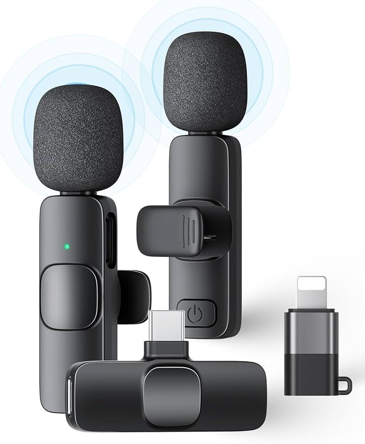 Mini Wireless Microphone for Phone – Plug & Play Recording Mic (Black)