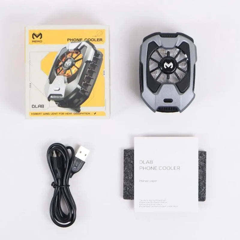 Memo DLA8 Phone Cooler with LED Temperature Display | Gaming Mobile Cooling Fan RGB