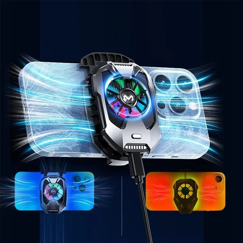 Memo DLA8 Phone Cooler with LED Temperature Display | Gaming Mobile Cooling Fan RGB