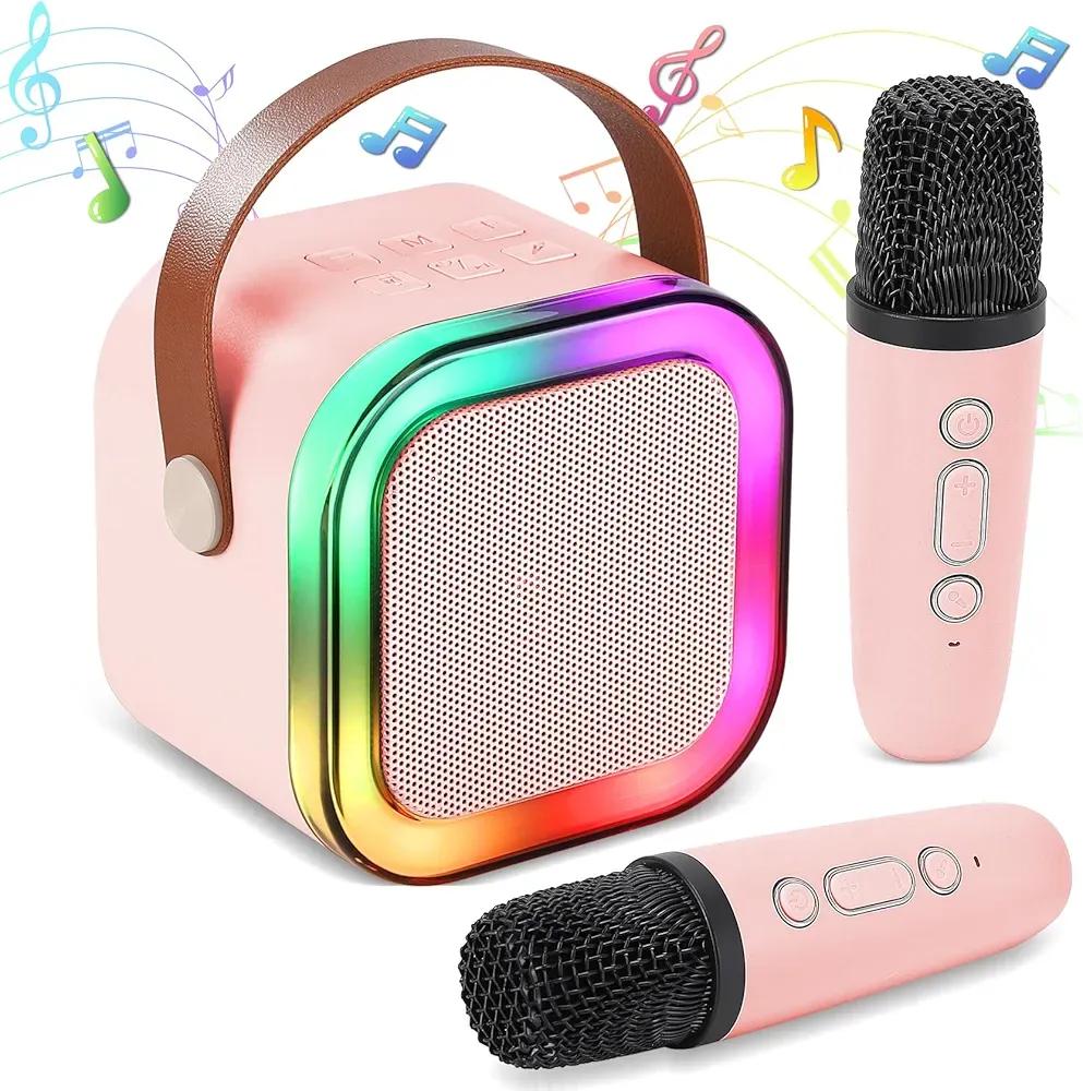 Portable LED Bluetooth Speaker 5.3 (2000mAh) | RGB Light Wireless Speaker Pink & Blue