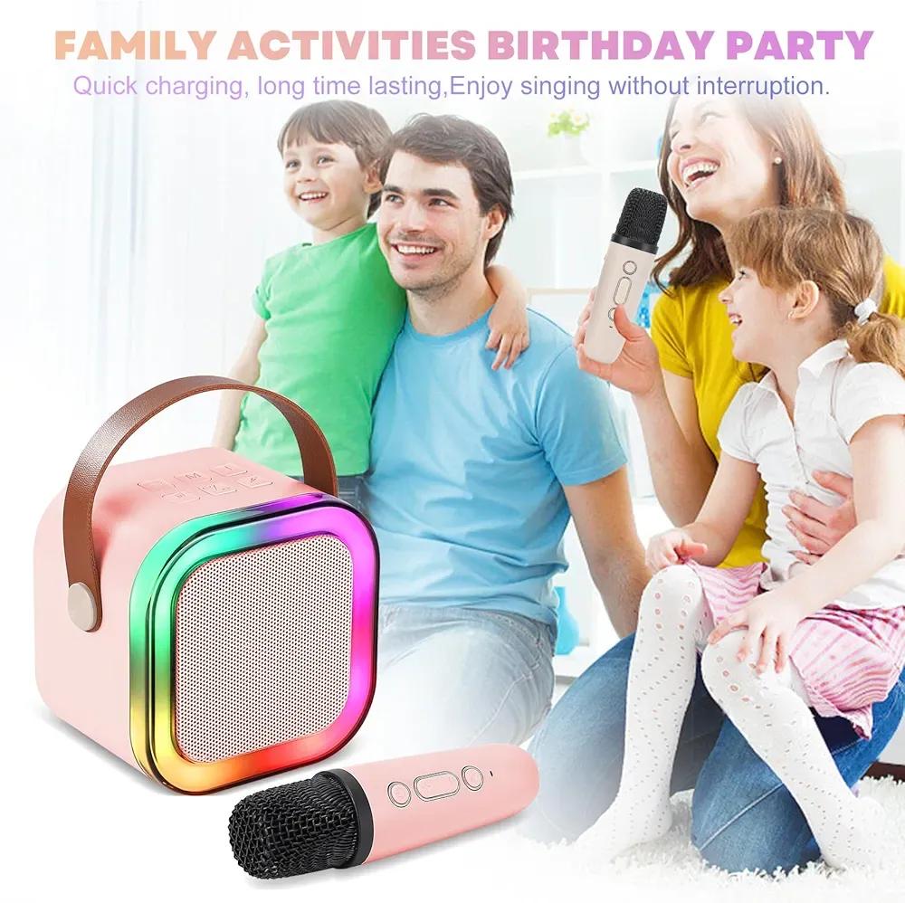 Portable LED Bluetooth Speaker 5.3 (2000mAh) | RGB Light Wireless Speaker Pink & Blue