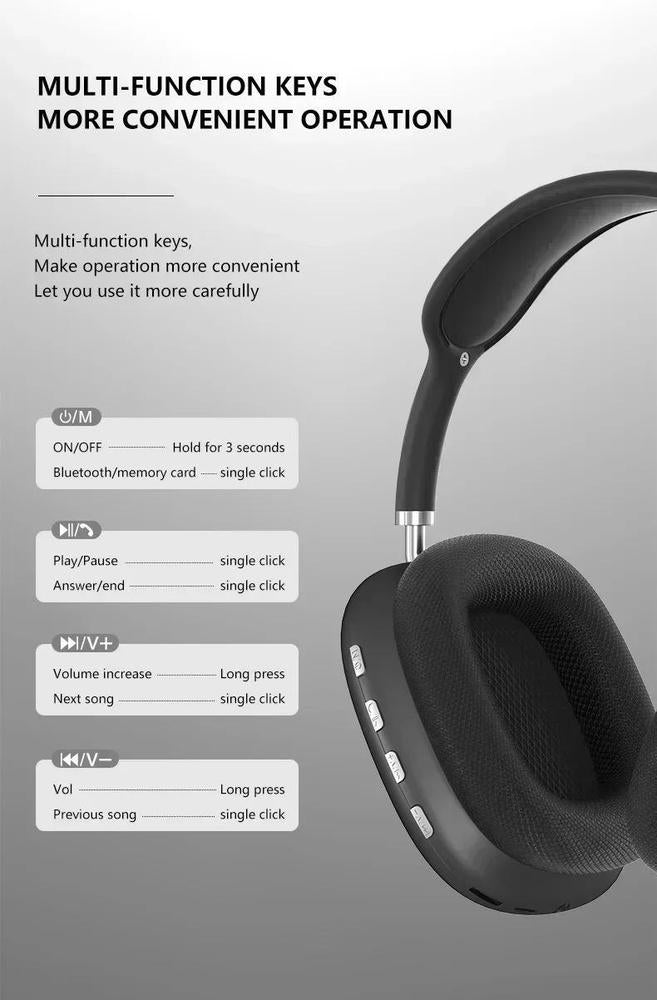 P9 Wireless Headphones Bluetooth 5.3 with RGB Lights | Over-Ear Headphones Pakistan